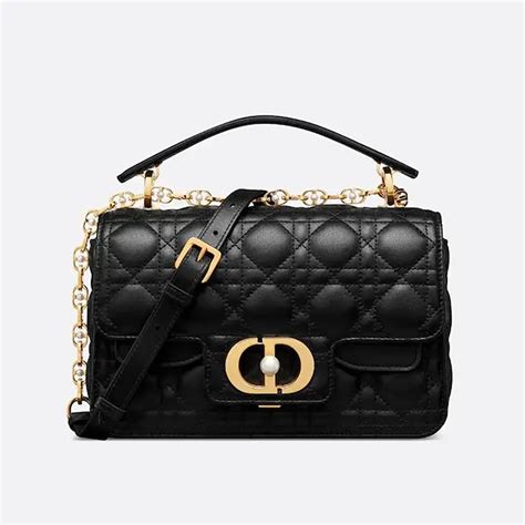 Mini Dior Jolie Top Handle Bag Black Cannage 